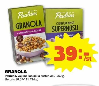 Stora Coop Granola erbjuda