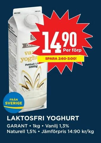 Willys Laktosfri yoghurt erbjuda