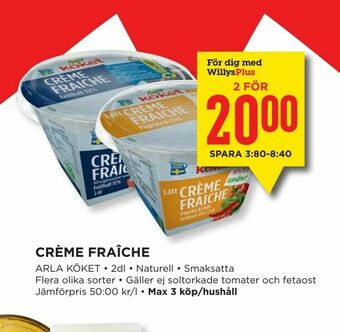 Willys Crème fraîche erbjuda