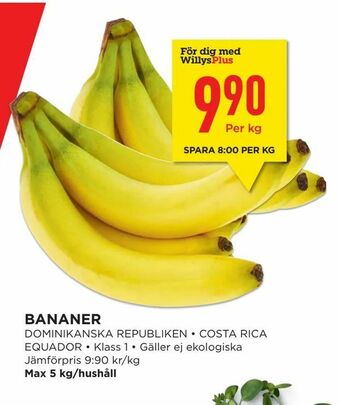Willys Bananer erbjuda
