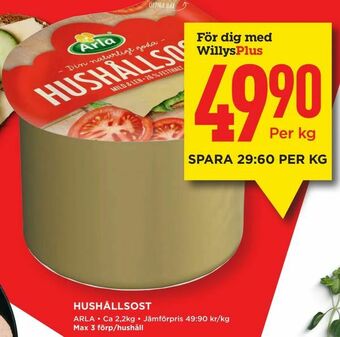 Willys HUSHÅLLSOST erbjuda