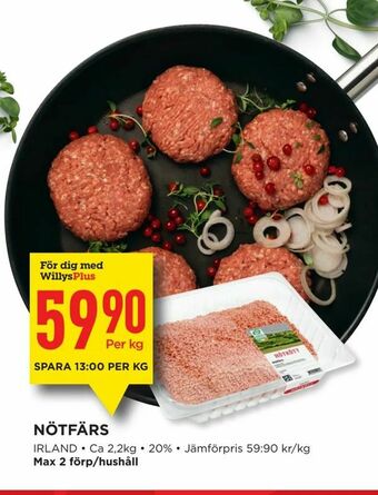 Willys Nötfärs erbjuda