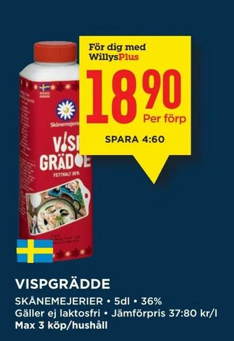 Willys Vispgrädde erbjuda