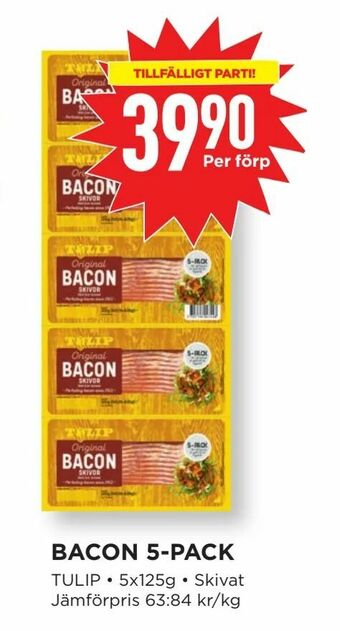 Willys Bacon 5-pack erbjuda