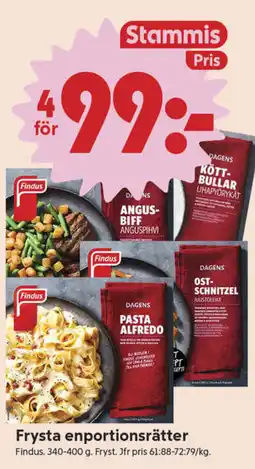 ICA Nära Findus Frysta enportionsrätter erbjuda