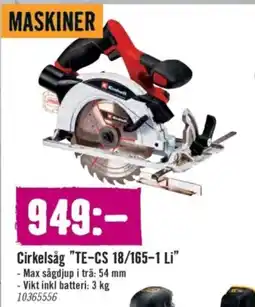 Hornbach Cirkelsåg "TE-CS 18/165-1 Li" erbjuda