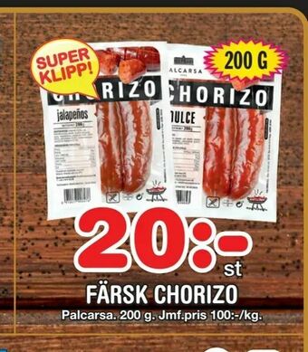 Nya Pulsen Färsk chorizo erbjuda