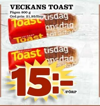 Supergrossen Veckans toast erbjuda