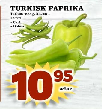 Supergrossen Turkisk paprika erbjuda