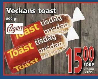 Supergrossen Veckans toast erbjuda