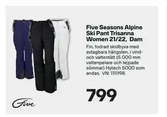 XXL Five Seasons Alpine Ski Pant Trisanna Women 21/22, Dam erbjuda