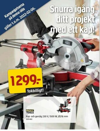 Jula Kap- och gersåg 230 V, 1500 W, Ø216 mm erbjuda