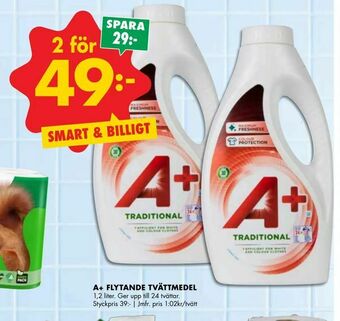 ÖoB A+ flytande tvättmedel erbjuda
