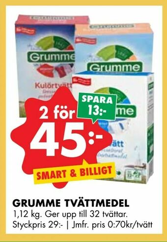 ÖoB Grumme tvättmedel erbjuda