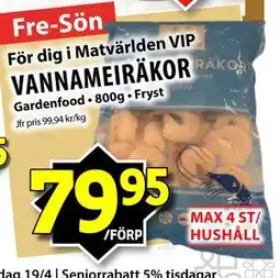 Matvärlden Tensta VANNAMEIRÄKOR erbjuda