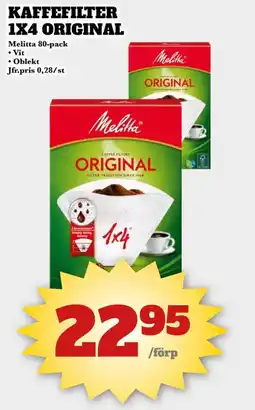 Bonum Matmarknad MELITA Kaffefilter 1x4 original erbjuda