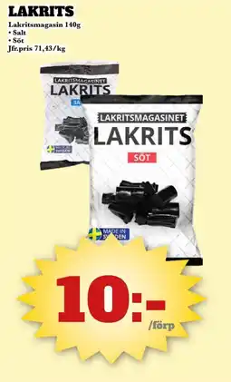 Bonum Matmarknad LAKRITSMAGASINET Lakrits erbjuda