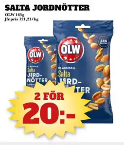 Bonum Matmarknad OLW Salta jordnötter erbjuda