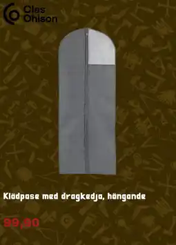 Clas Ohlson Klädpase med dragkedja, hängande erbjuda