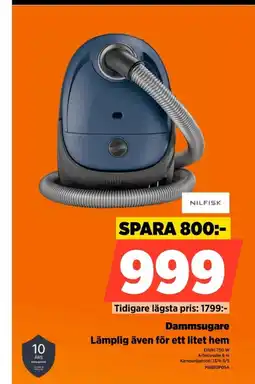 Power Nilfisk dammsugare lämplig även för ett litet hem erbjuda