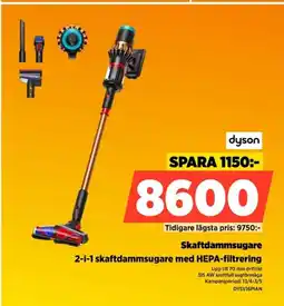 Power Skaftdammsugare 2-i-1 skaftdammsugare med hepa-filtrering erbjuda