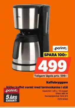 Power Kaffebryggare håller kaffet varmt med termoskanna i stål erbjuda