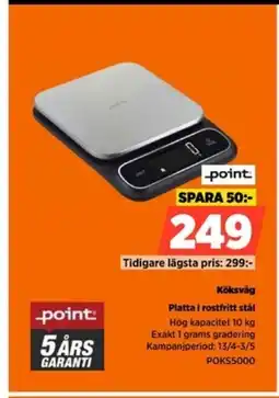 Power Köksvåg platta i rostfritt stál erbjuda