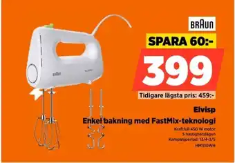 Power Braun elvisp enkel bakning med fastmix-teknologi erbjuda