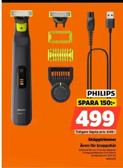 Power Philips skäggtrimmer även för kroppshår erbjuda