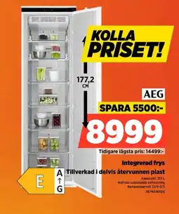 Power Aeg integrerad frys a tillverkad i delvis återvunnen plast erbjuda