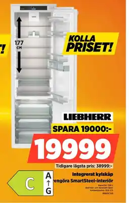 Power Liebherr integrerat kylskåp rengöra smartsteel-interiör erbjuda