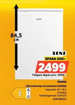 Power Kylskåp led-belysning och justerbar hyllhöjd erbjuda