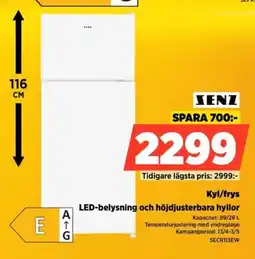 Power Kyl/frys LED-belysning och höjdjusterbara hyllor erbjuda