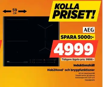 Power AEG Induktionshäll Hob2Hood® och bryggfunktioner erbjuda