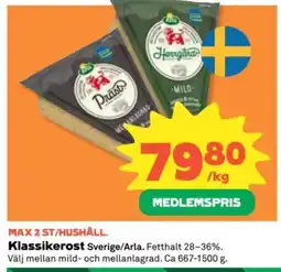 Coop Arla Klassikerost erbjuda