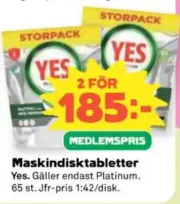 Coop YES Maskindisktabletter erbjuda