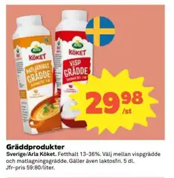 Coop Arla Köket Gräddprodukter erbjuda