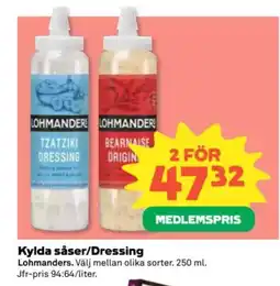 Coop Lohmanders Kylda såser/Dressing erbjuda