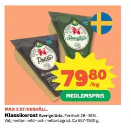 Coop Arla Klassikerost erbjuda