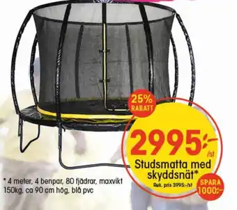 Studsmatta med skyddsnät