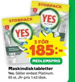 Stora Coop Maskindisktabletter, Medlemspris erbjuda