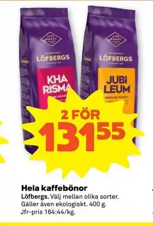 Stora Coop Hela kaffebönor erbjuda