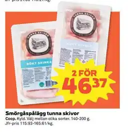 Coop Smörgåspålägg tunna skivor erbjuda