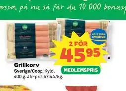 Coop Grillkorv, Medlemspris erbjuda