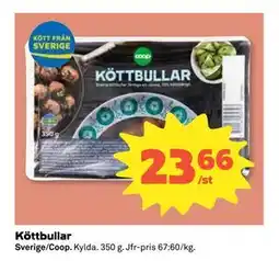 Coop Köttbullar erbjuda