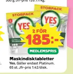 Coop Maskindisktabletter, Medlemspris erbjuda
