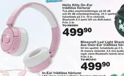 Lekextra Hello Kitty On-Ear trådlösa hörlurar erbjuda