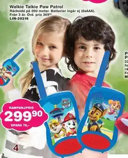 Lekextra Walkie Talkie Paw Patrol erbjuda