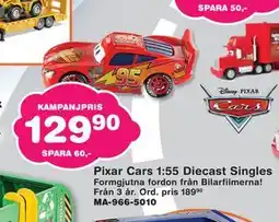 Lekextra Pixar Cars 1:55 Diecast Singles erbjuda