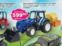 Lekextra New Holland T5 med hölastare och höbal erbjuda